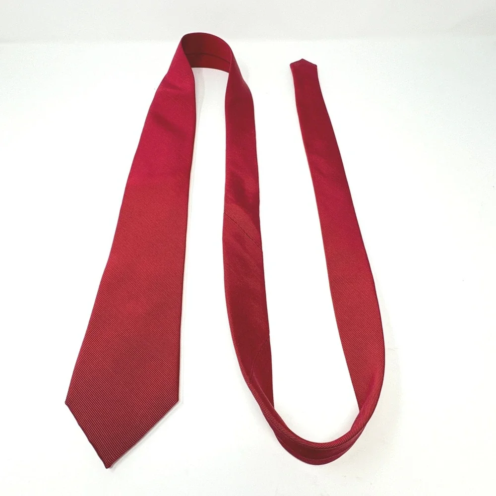 Jos ABank Heritage Collection Red Silk Cotton Blend Stripe Necktie Made in Italy